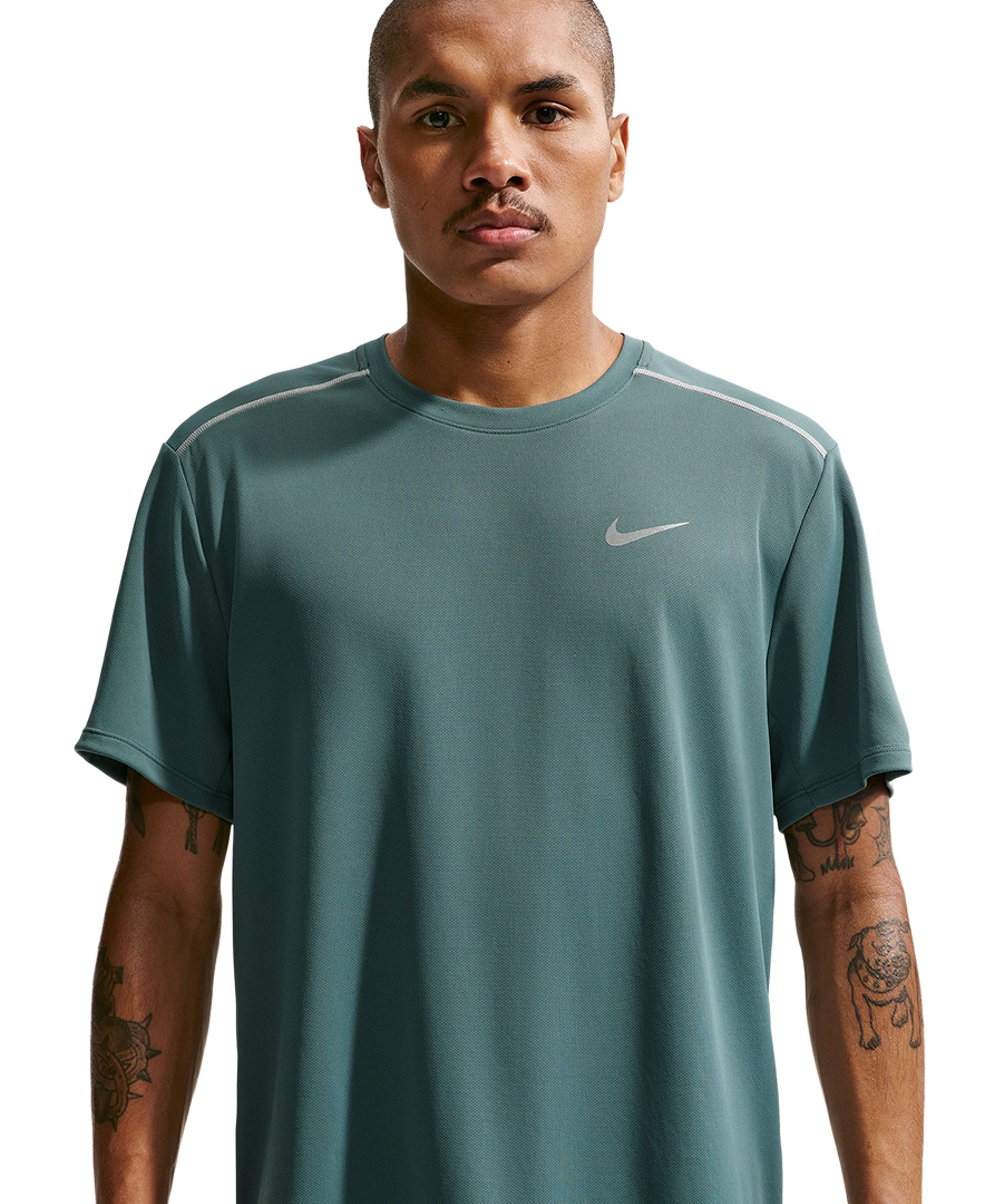 Nike Men's Miler Dri-FIT Running T-Shirt - Mineral Slate/Reflective Silver