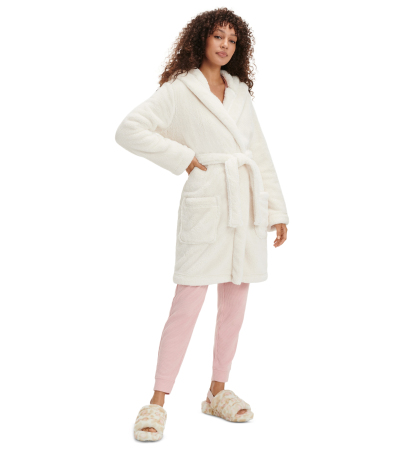 UGG® Women's Aarti Belted Fleece Robe - White