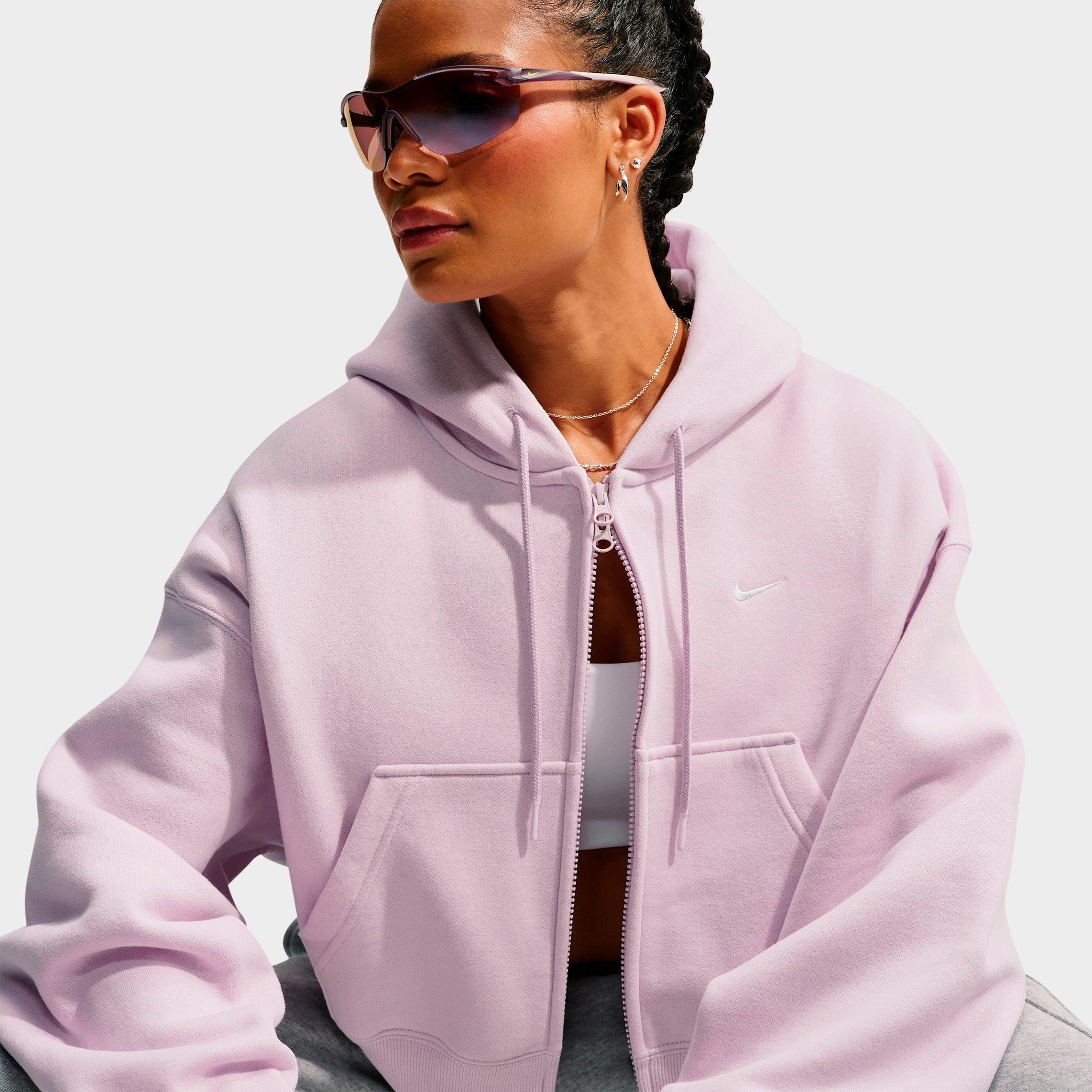 Women's Nithtke Studio Fleece Medium-Weight Oversized Cropped Full-Zip Hoodie - Bleached Lilac/Sail