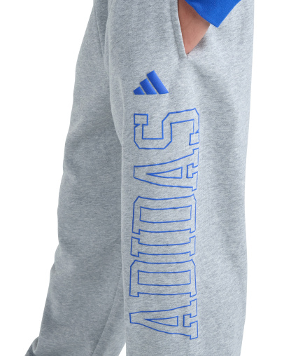 adidas Boys' 8-20 Elastic Waistband Heather Pant - Medium Gray Heather