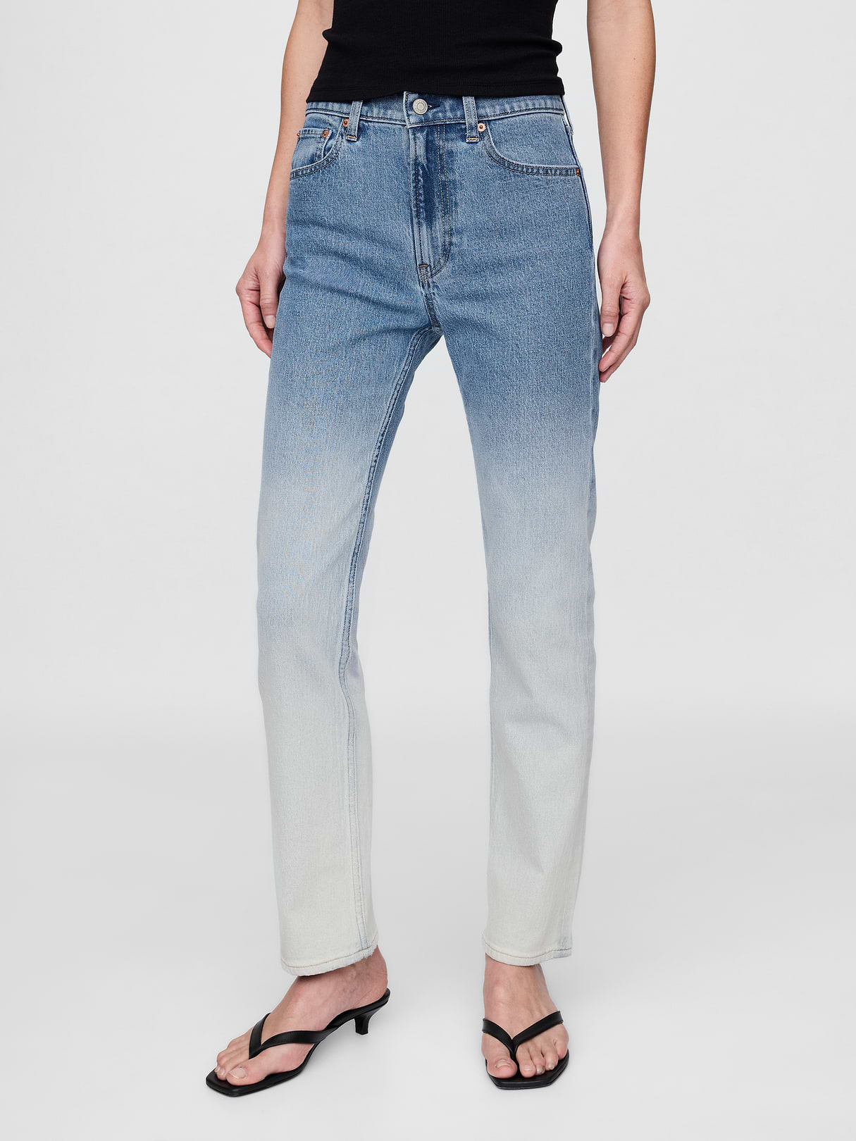High Rise '90s Slim Straight Jeans - Blue ombré