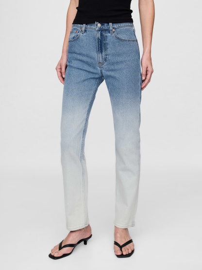High Rise '90s Slim Straight Jeans - Blue ombré