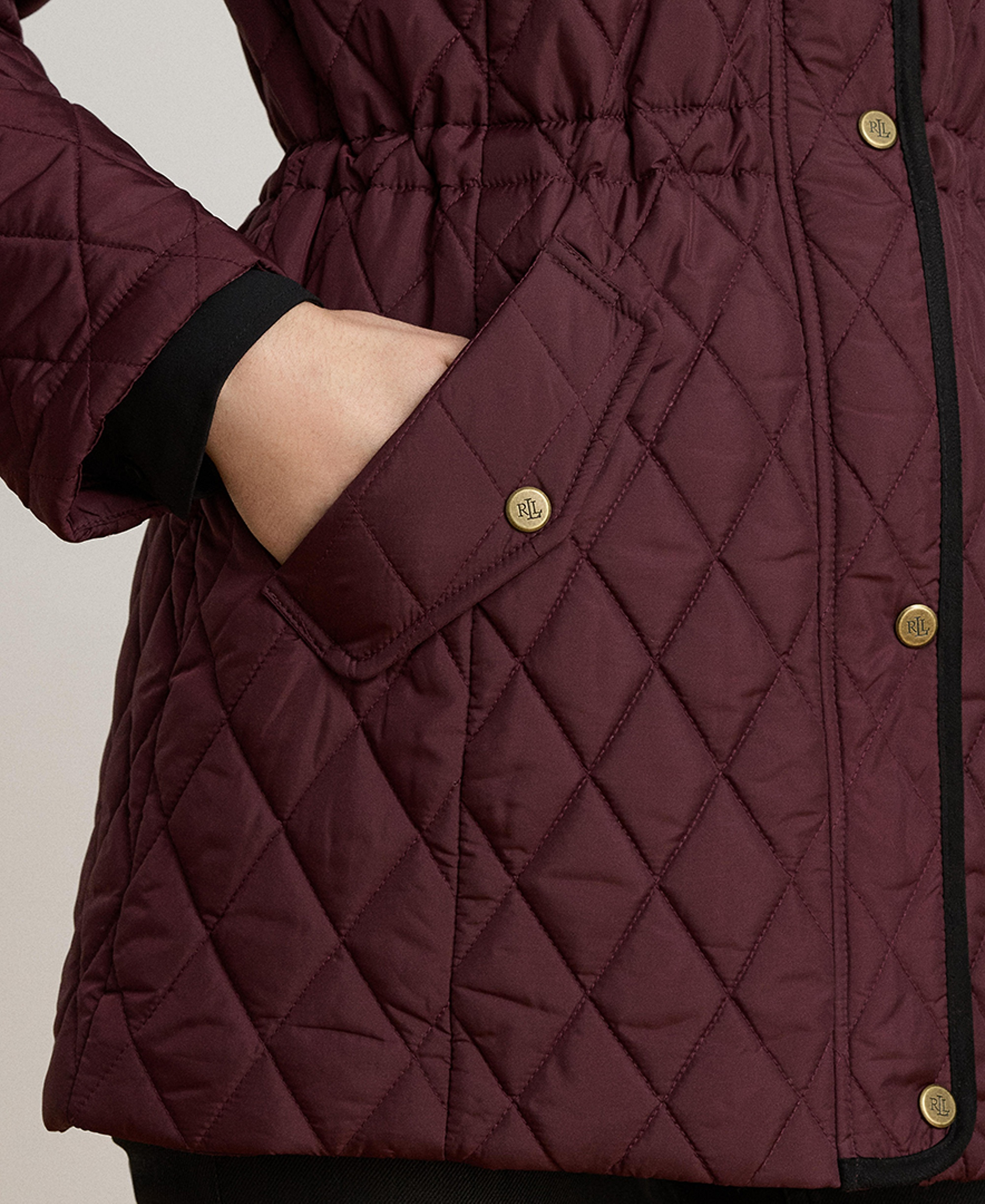 Lauren Ralph Lauren Women's Hooded Anorak Quilted Coat, Created for Macy's - Dark Garnet
