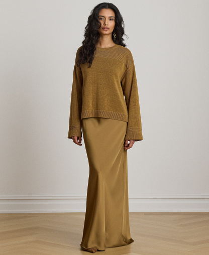 Lauren Ralph Lauren Women's Crewneck Long-Sleeve Sweater - Tobacco Bronze