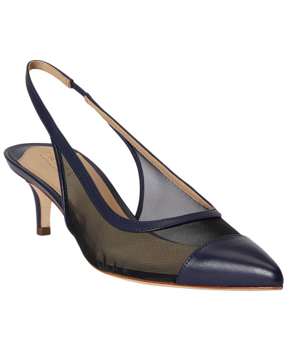 Lauren Ralph Lauren Women's Lolah Mesh and Nappa Slingback Pumps - Refined Navy