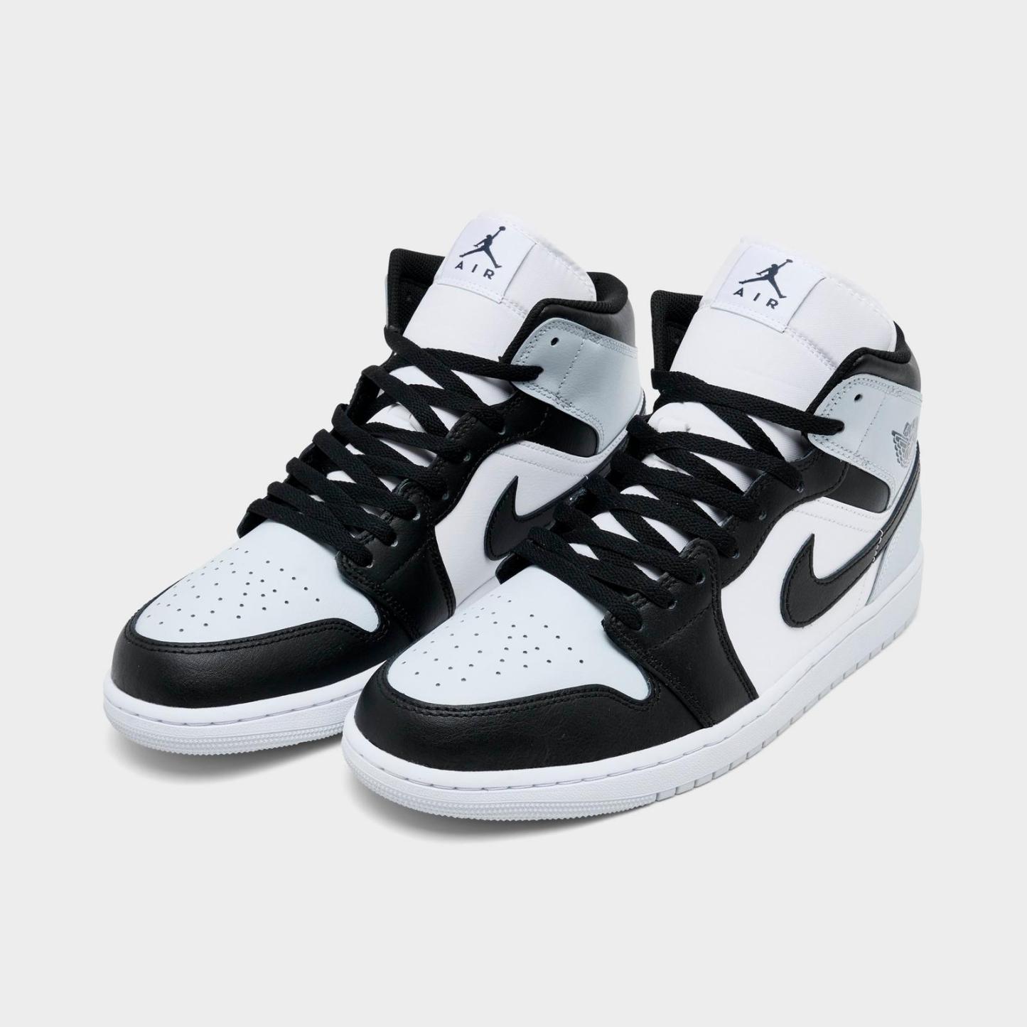 Men's Air Jordan Retro 1 Mid Casual Shoes - Black/Aura/White/Squadron Blue - view 2