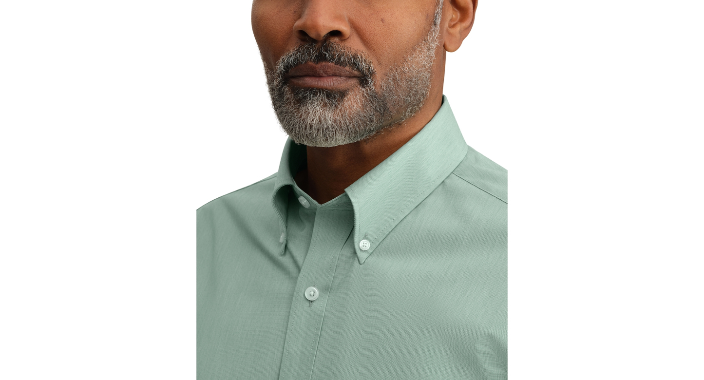 Tommy Hilfiger Men's Regular Fit Wrinkle Resistant Stretch Dress Shirt - Pine