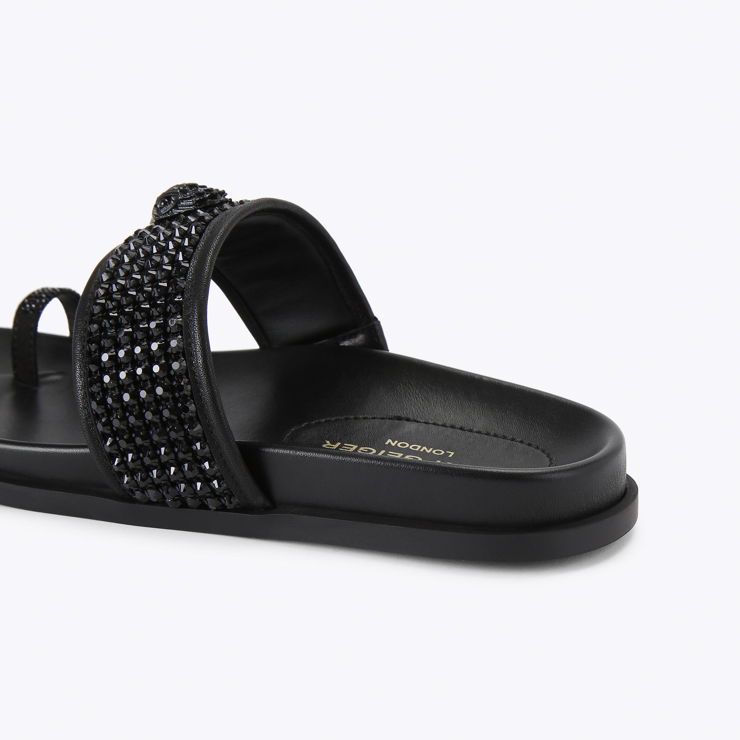 Kurt Geiger London Mesh Toe Thong Sandal - Black - view 4