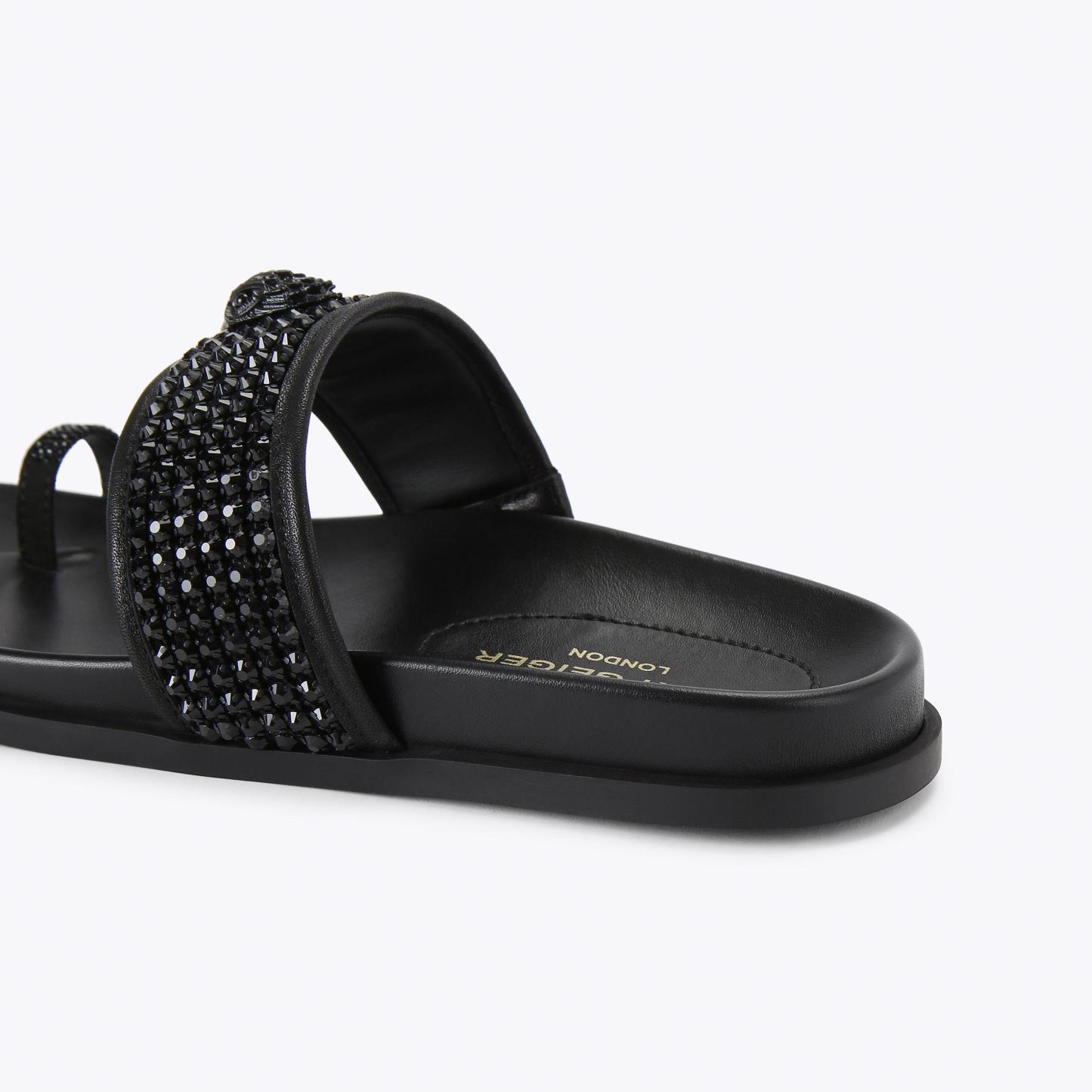 Kurt Geiger London Mesh Toe Thong Sandal - Black - view 4