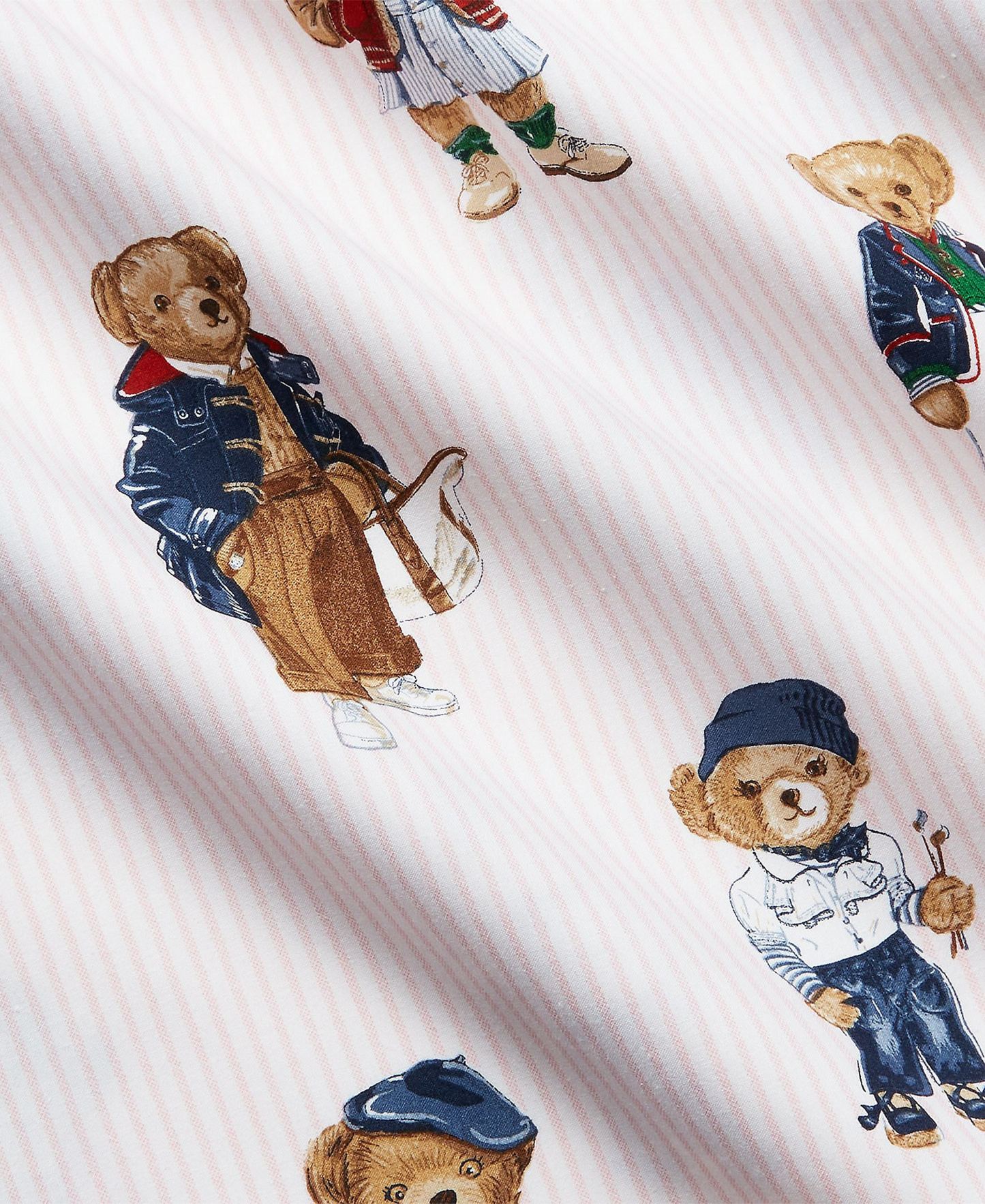 Polo Ralph Lauren Teddy Bear Stripe 3-Pc. Sheet Set, Twin - Pink