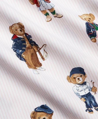 Polo Ralph Lauren Teddy Bear Stripe 3-Pc. Sheet Set, Twin - Pink