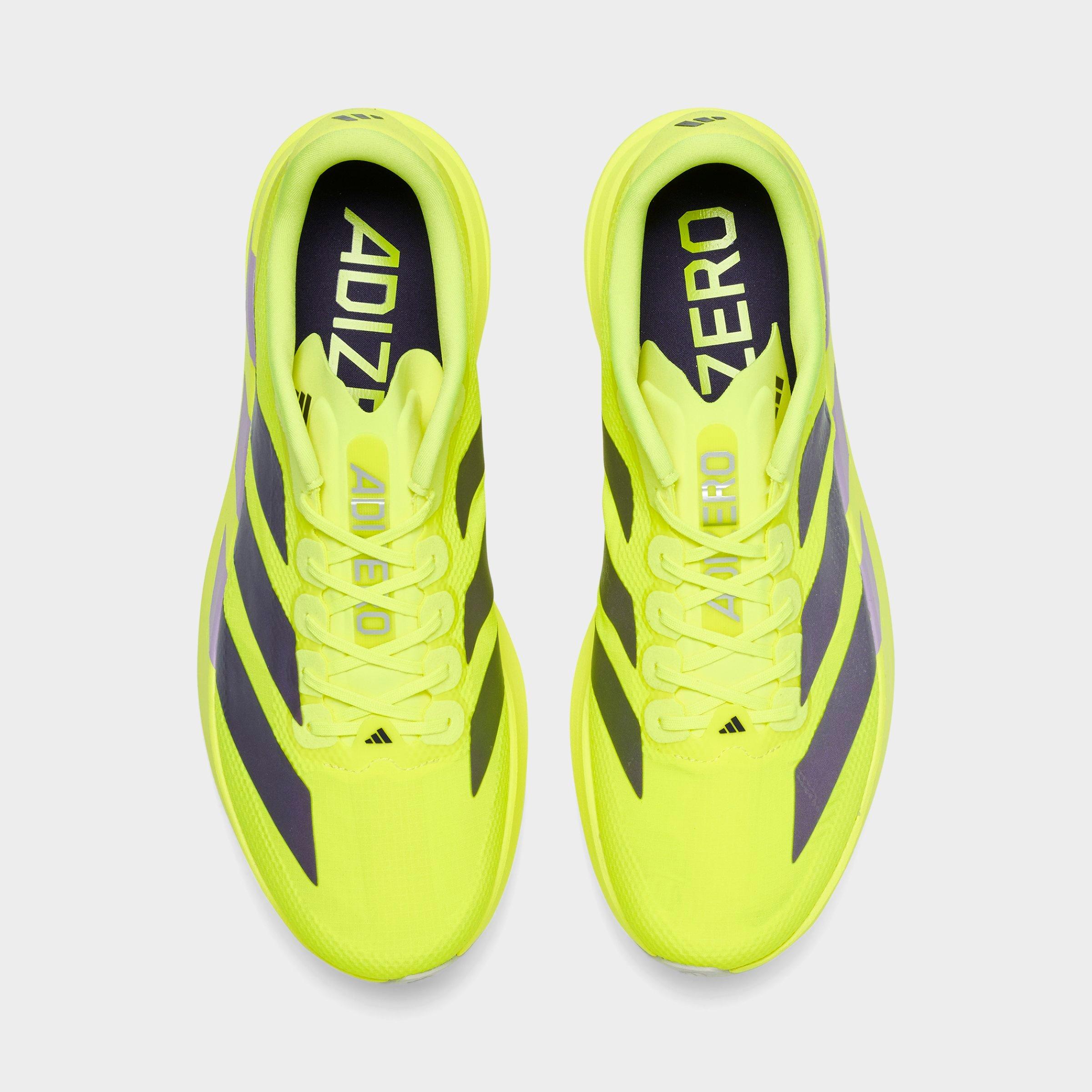 Men's adidas Adizero EVO SL Running Shoes - Part 1 - Solar Yellow/Aurora Plum/Powder Plum - Top view
