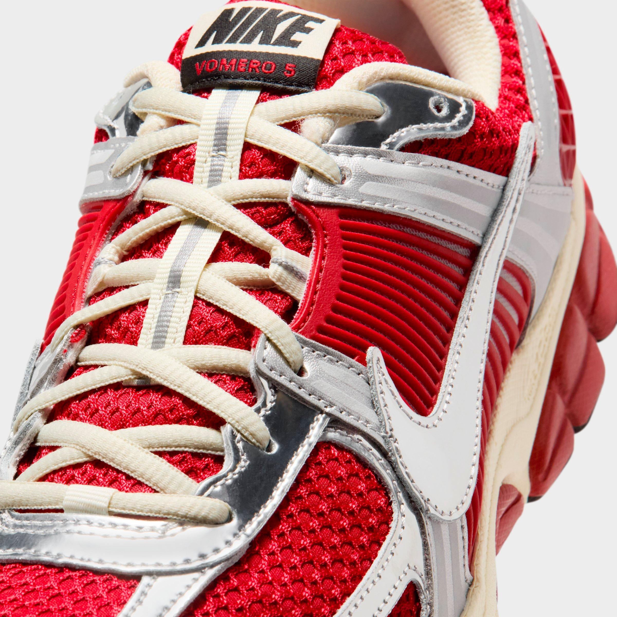 Men's Nithtke Zoom Vomero 5 Casual Shoes - Part 1 - Gym Red/Metallic Silver/Coconut Milk/Chrome - Detail shot