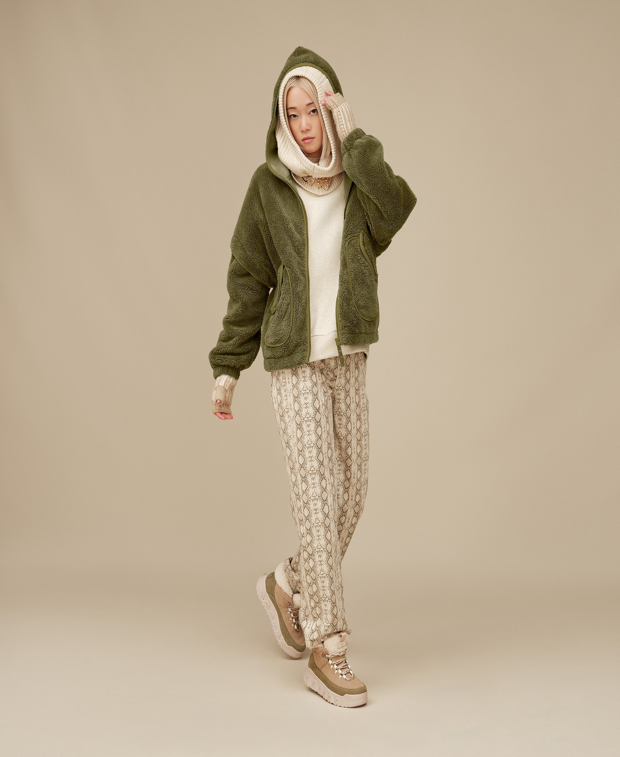 UGG® Women's Mariella Fluff Zip Hoodie - Burnt Olive