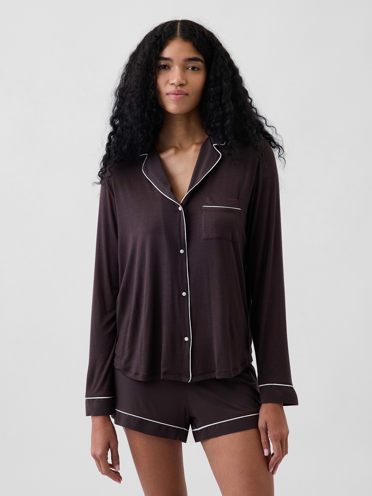 SoftMade Modal PJ Top - Terra brown