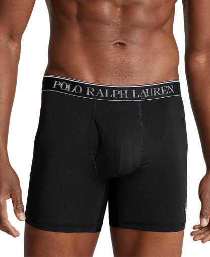 Polo Ralph Lauren Men's 5-Pack Stretch Classic Fit Boxer Briefs - Assorted Blue/Black/Grey