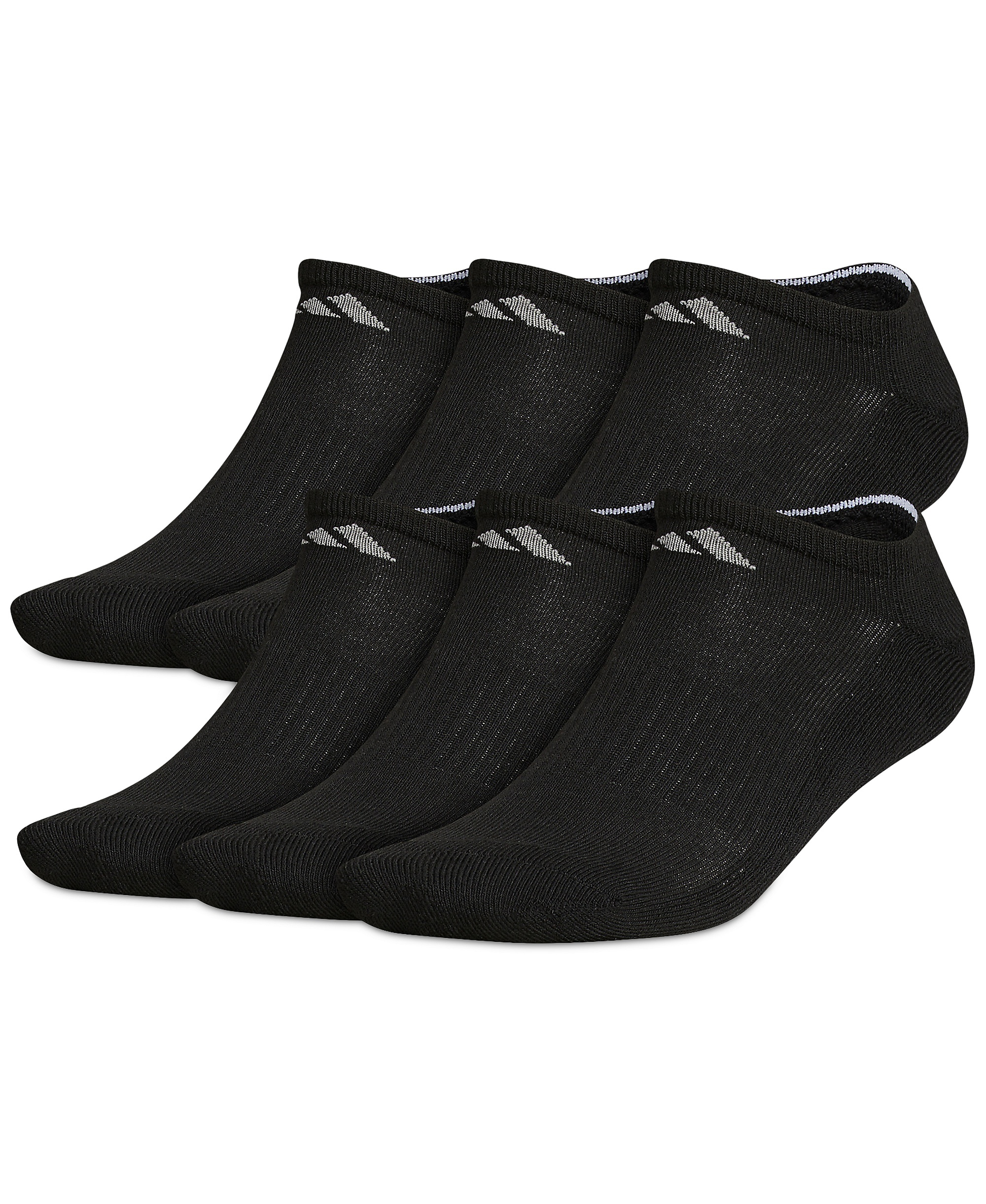 adidas Men's Cushioned Athletic 6-Pack No Show Socks - Black