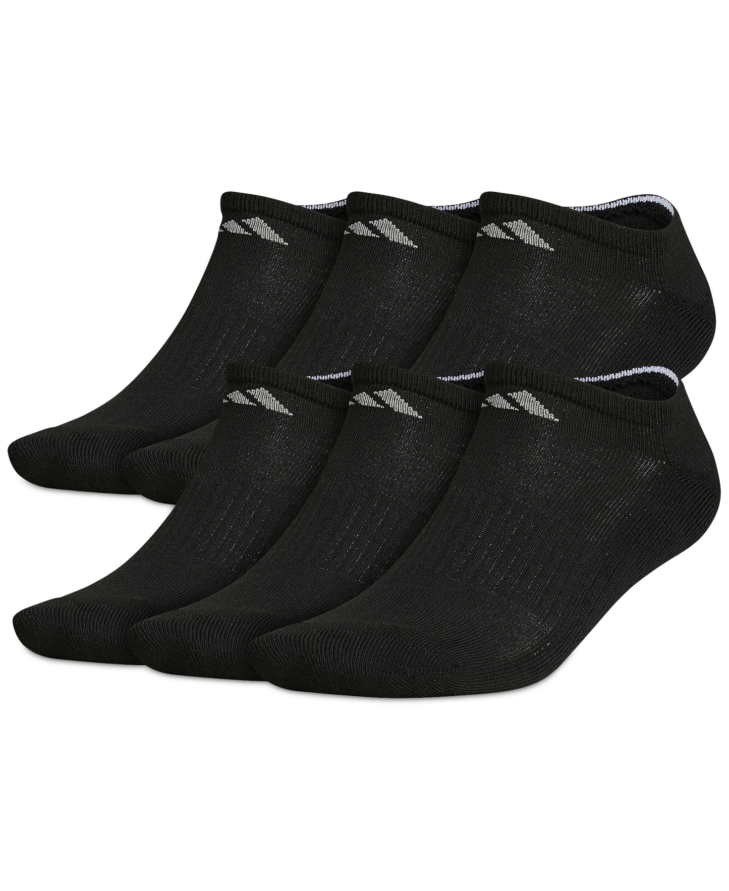 adidas Men's Cushioned Athletic 6-Pack No Show Socks - Black