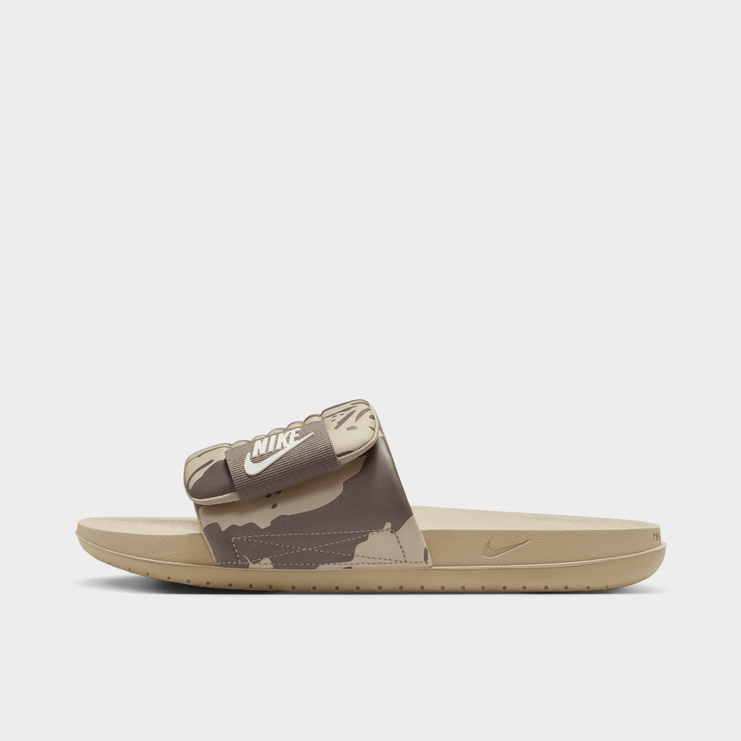 Men's Nithtke Offcourt Adjust Slide Sandals - Limestone/Olive Grey/Sea Glass - Left shoe facing left. Outside of the shoe.
