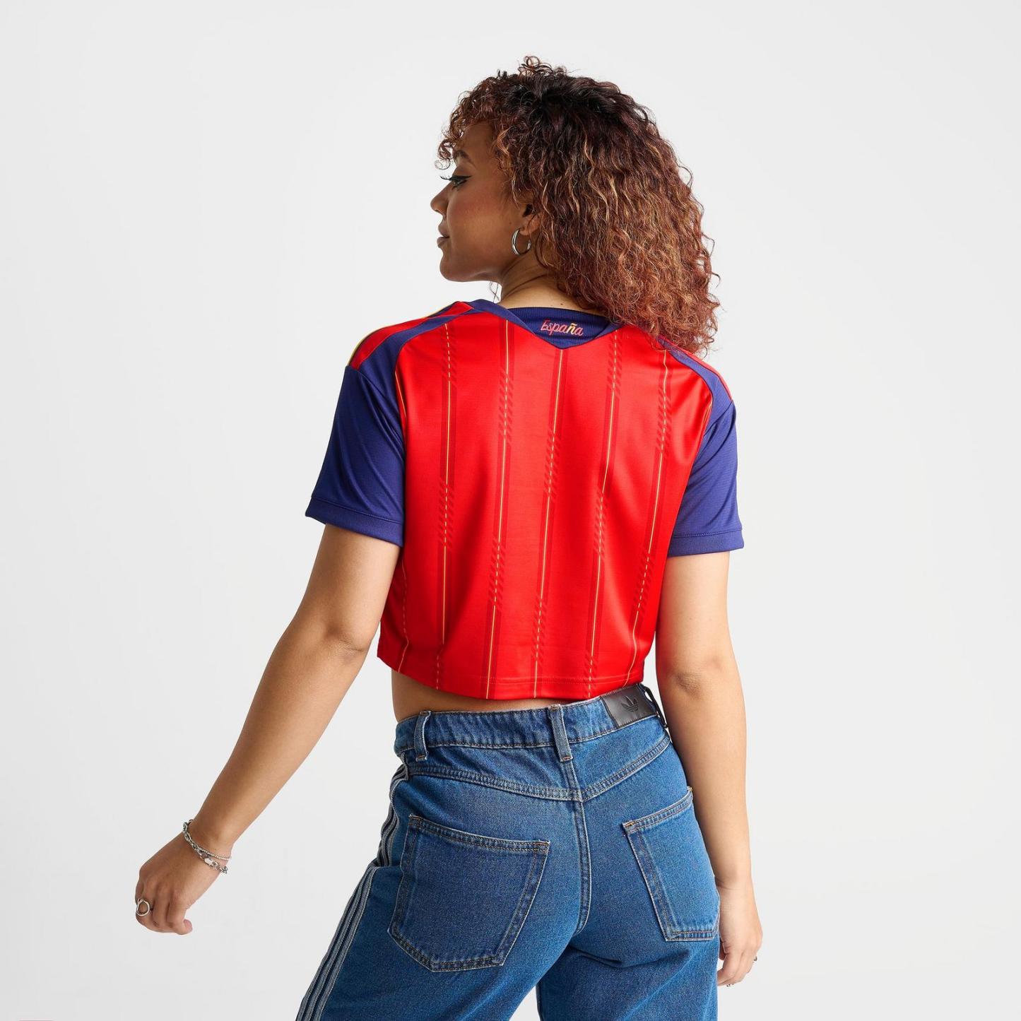 Women's adidas Spain 2026 Home Cropped Jersey - Vivid Red - view 4