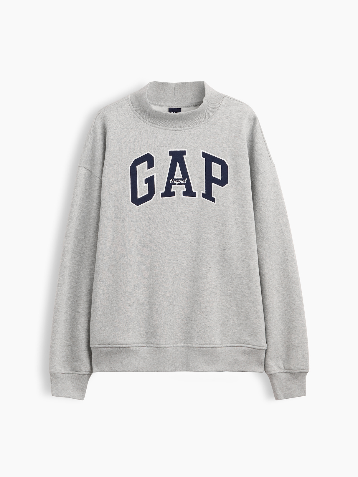 VintageSoft Oversized Mockneck Logo Sweatshirt - New heather grey