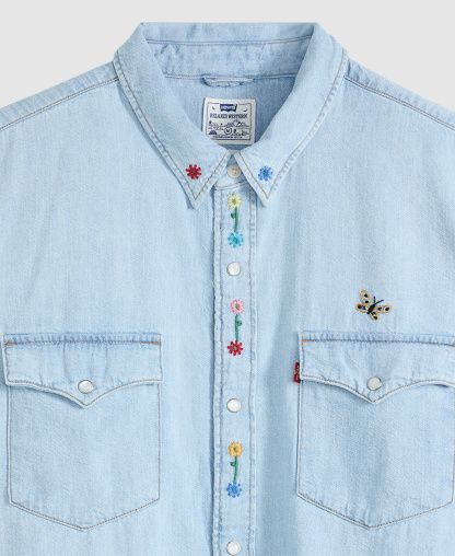 Levi's Men's Premium Relaxed-Fit Western Embroidered Shirt - Spring Flowers