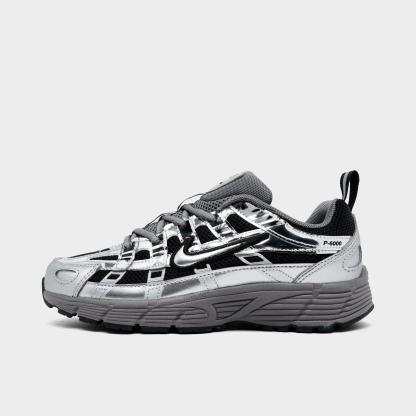 Little Kids' Nithtke P-6000 Casual Shoes - Black/Pencil Point/Dark Grey/Metallic Silver - Left shoe facing left. Outside of the shoe.