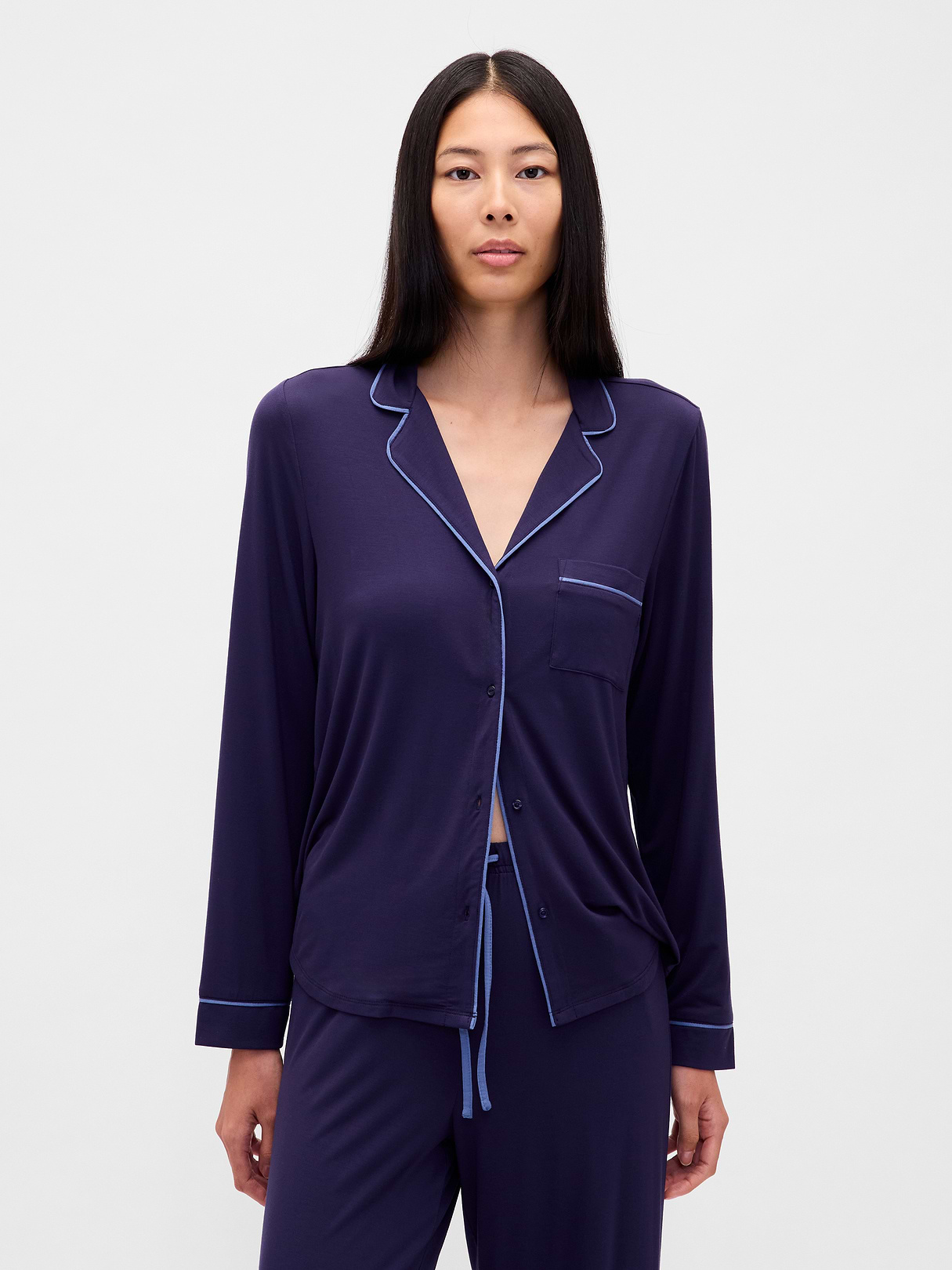 SoftMade Modal PJ Top - Navy blue night
