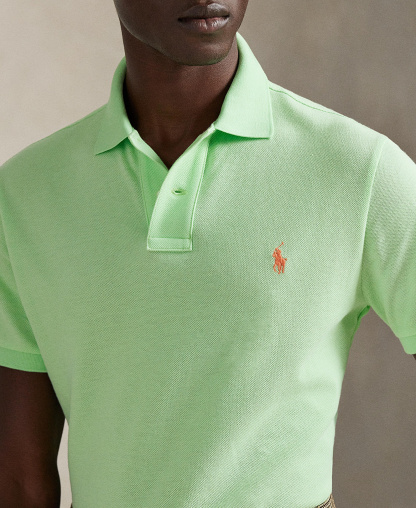 Polo Ralph Lauren Men's Cotton Custom Slim Fit Mesh Polo Shirt - Cruise Lime