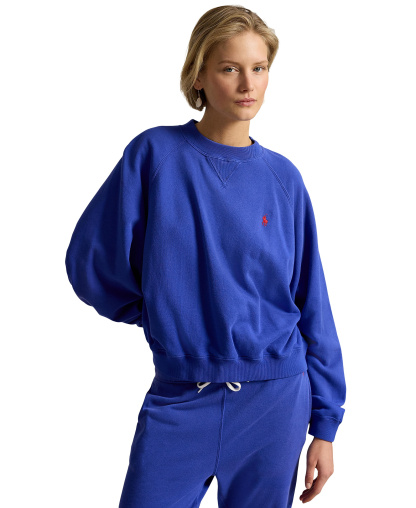 Polo Ralph Lauren Women's Lightweight Fleece Crew Neck Sweatshirt - Gala Blue