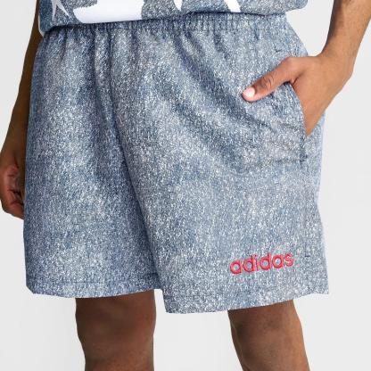Men's adidas Denim Graphic Shorts - White/Dark Blue - view 5