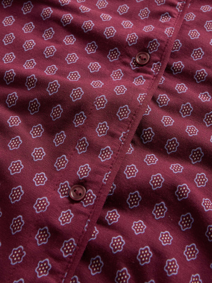 SoftMade Modal PJ Top - Burgundy purple print
