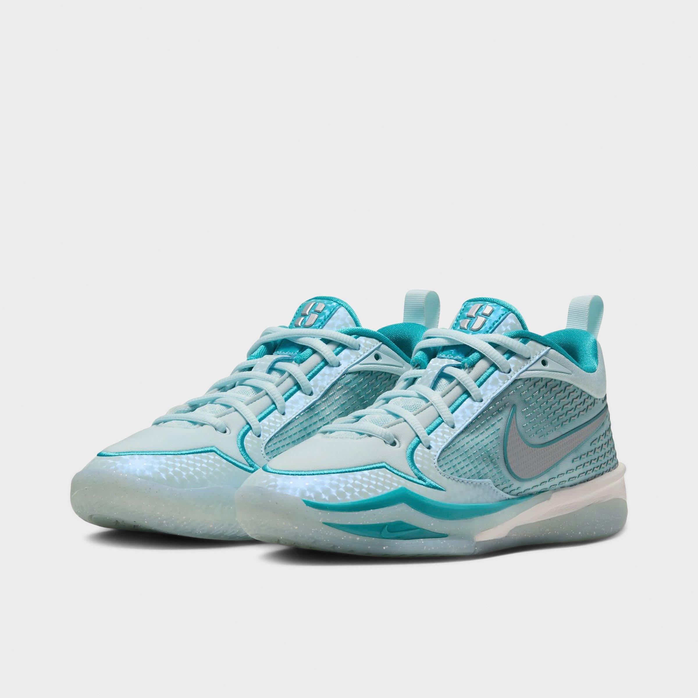 Big Kids' Nithtke Sabrina 4 SE Basketball Shoes - Glacier Blue/Metallic Silver/Sail - Both shoes facing left