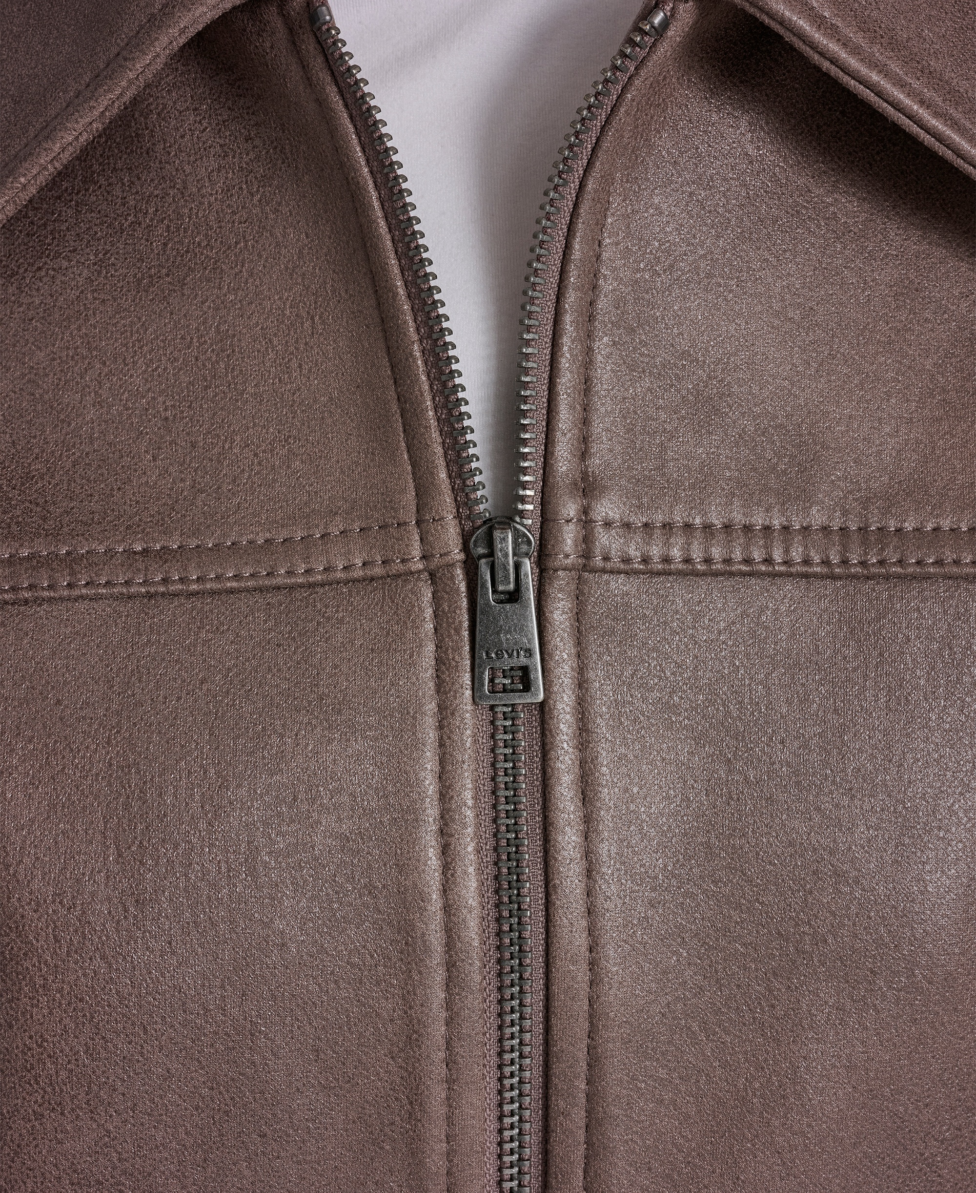 Levi's Women's Faux Suede Relaxed-Fit Zip-Front Jacket - Pine Bark