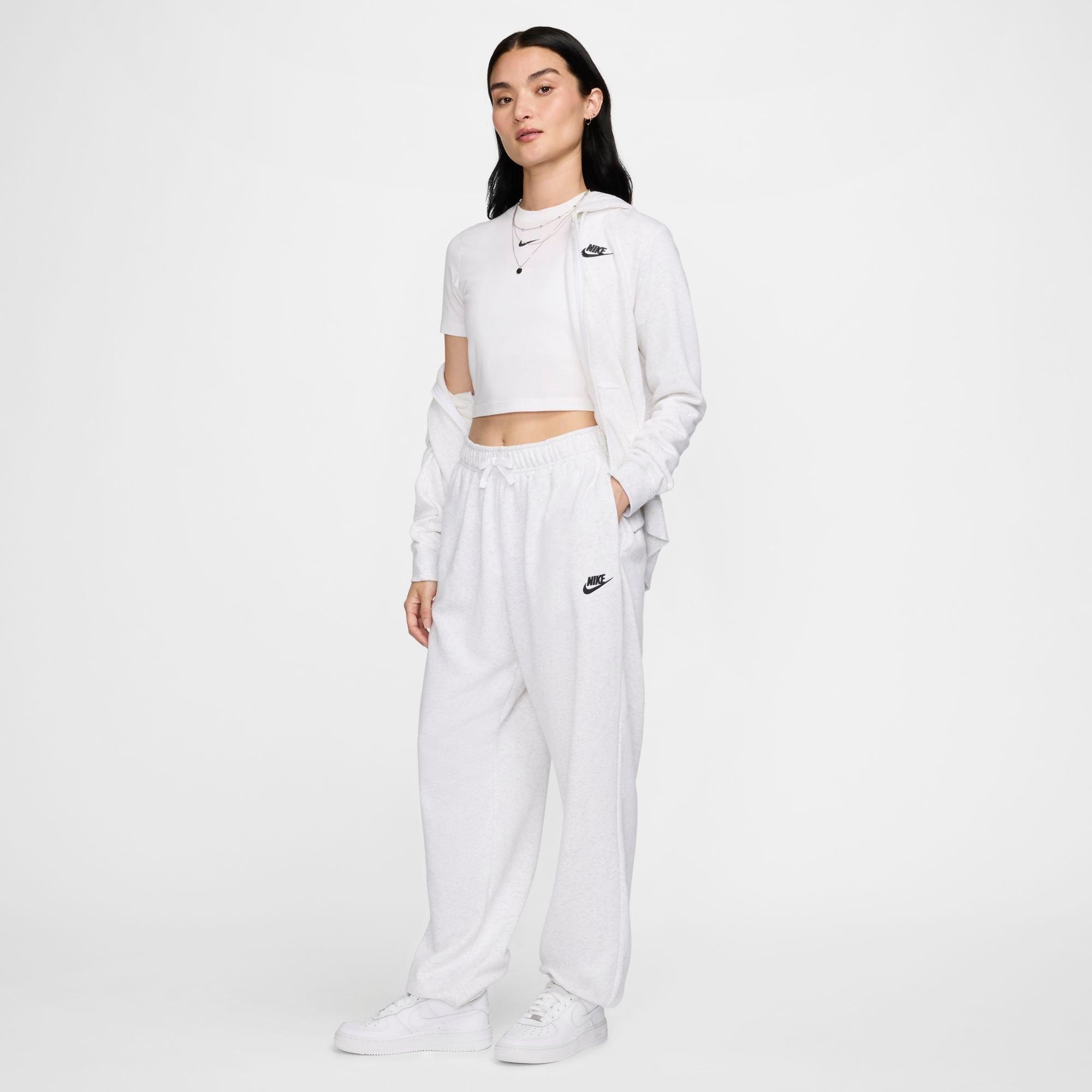 Women's Nithtke Sportswear Club Fleece Mid-Rise Oversized Sweatpants - Birch Heather/Black