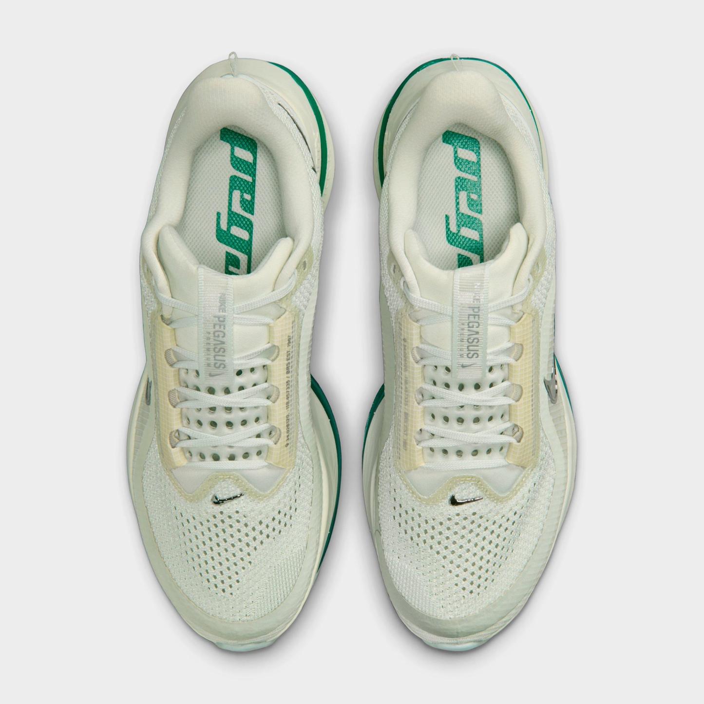 Women's Nithtke Pegasus Premium Running Shoes - Part 1 - Sea Glass/Malachite/Light Silver/Metallic Silver - Top view