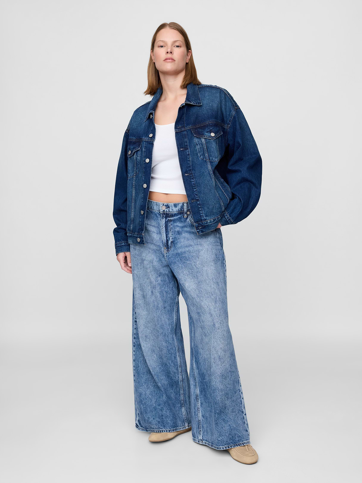 Low Slung Extra Baggy Jeans - Light indigo