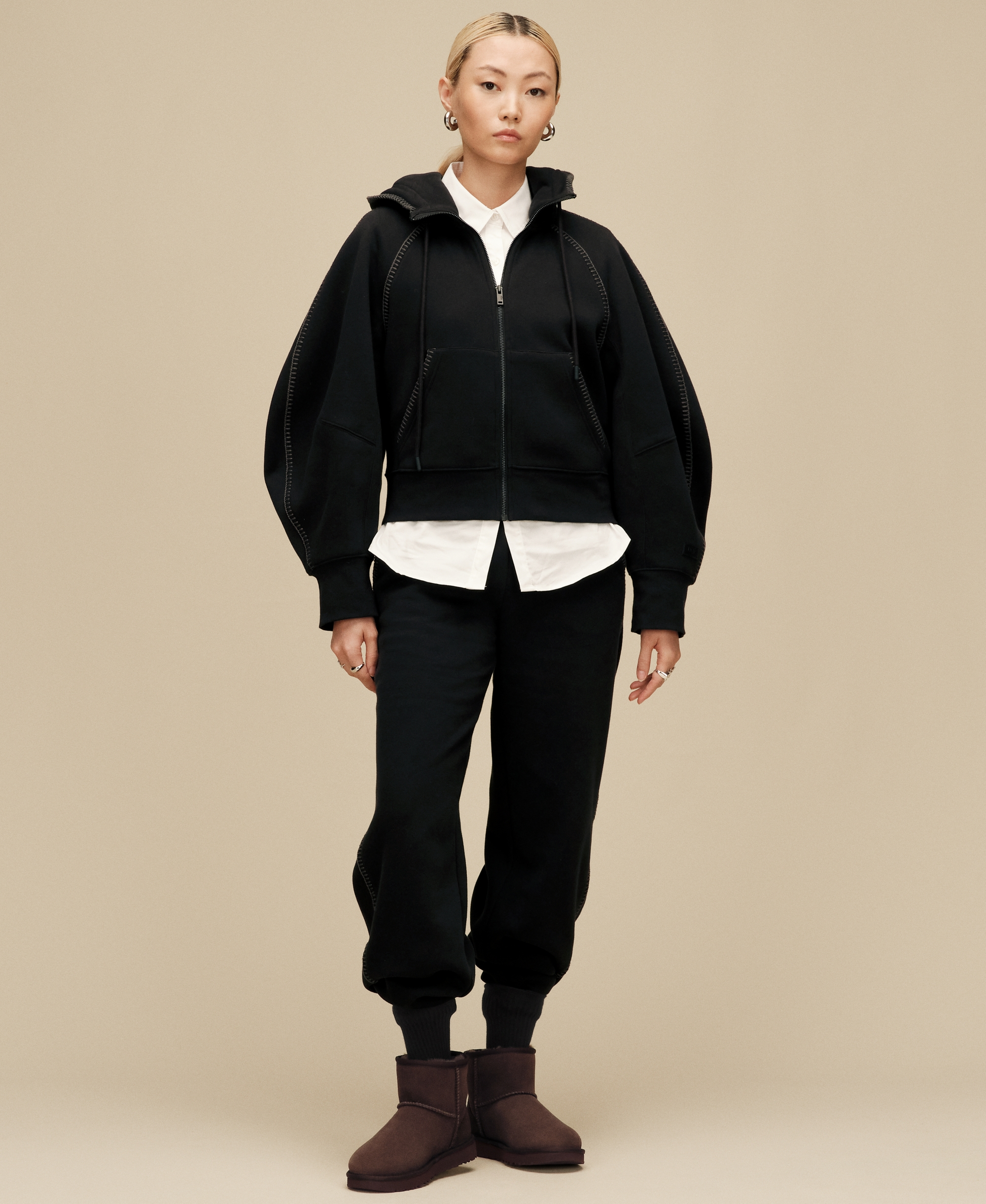 UGG Women's Classic Long-Sleeve Full-Zip Hoodie - Black