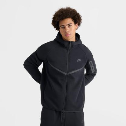 Men's Nike Tech Fleece Windrunner Full-Zip Hoodie - Black/Black (HV0949-010)