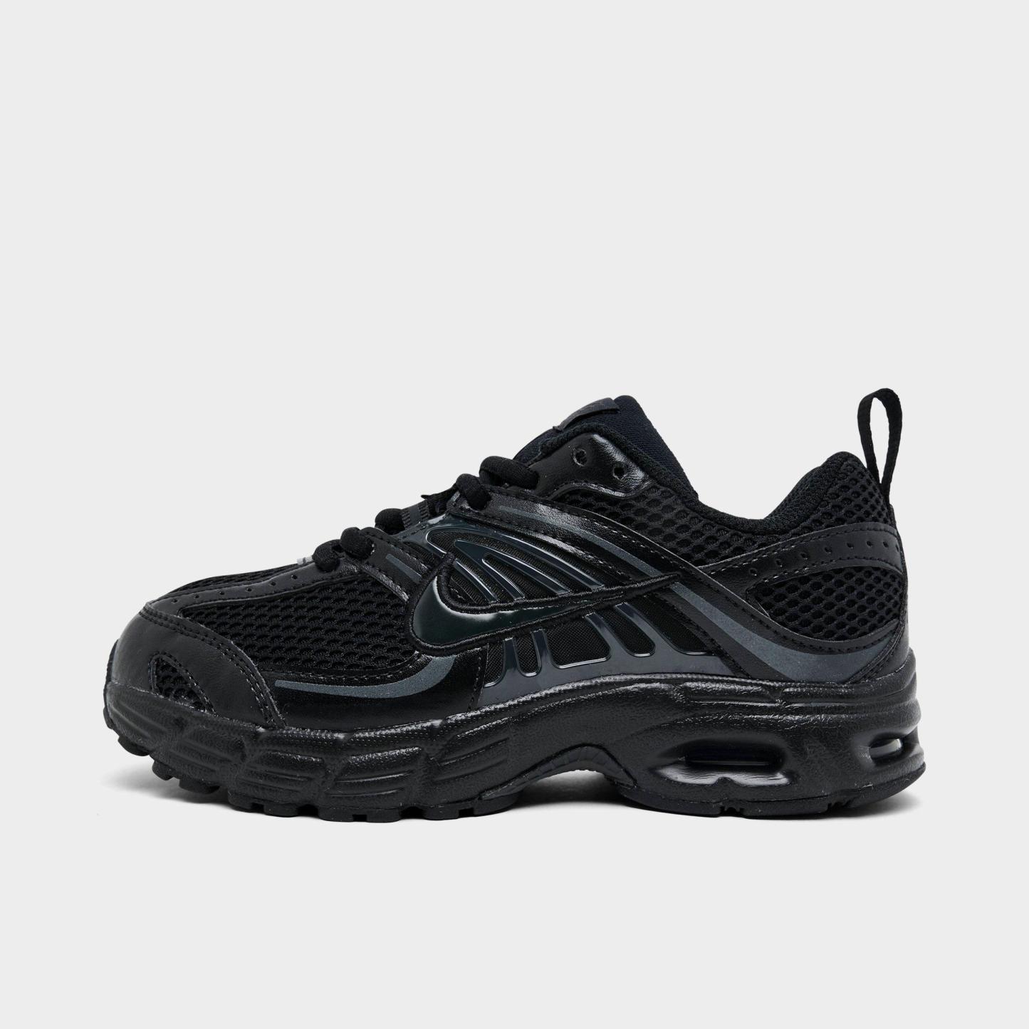 Little Kids' Nithtke Air Max Moto 2K Casual Shoes - Black/Dark Smoke Grey - Left shoe facing left. Outside of the shoe.