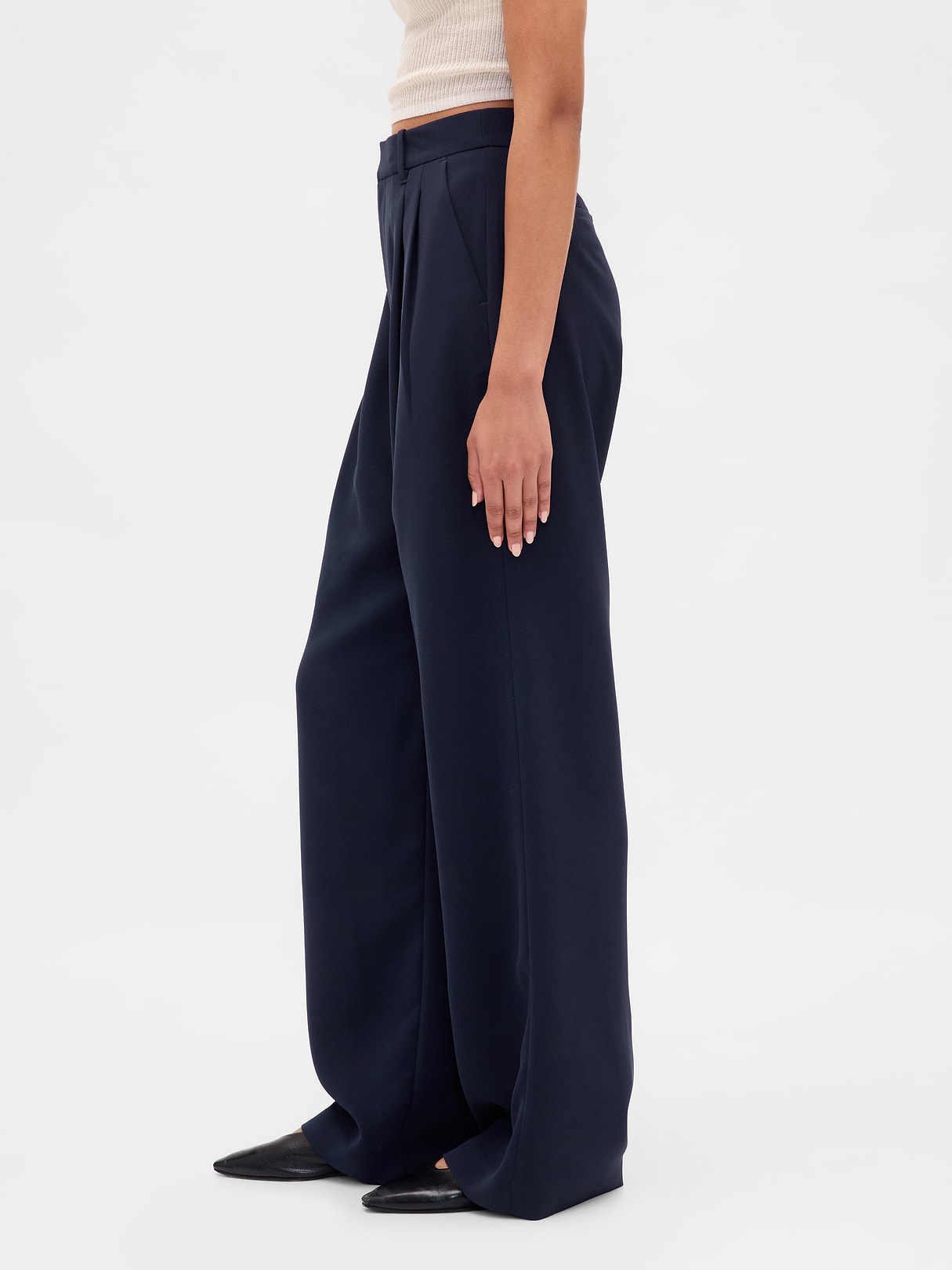 365 High Rise Pleated Trousers - New classic navy blue