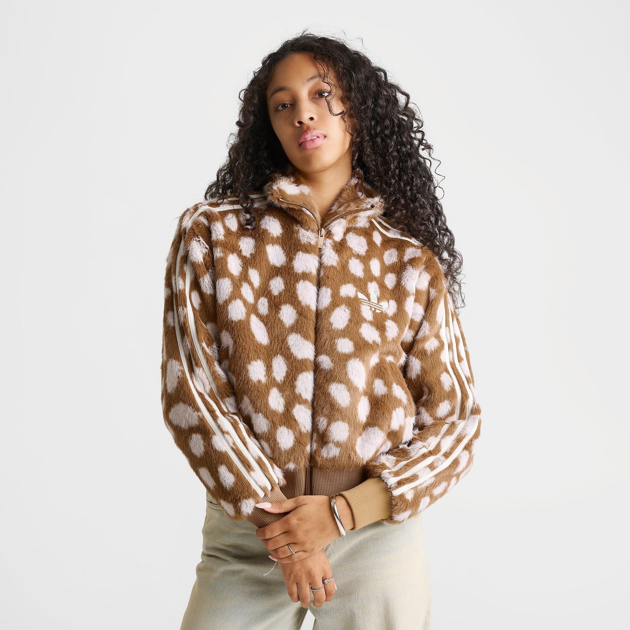 Women's adidas Originals Firebird Animal Print Track Jacket - Brown Desert