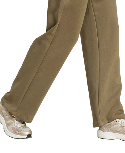 adidas Women's Essentials Small Logo Feel Cozy Open Hem Pants - Olive Strata/White