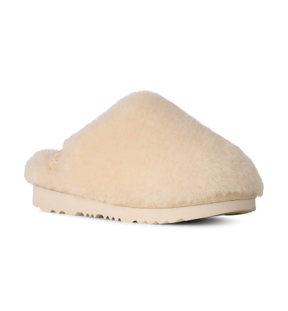 UGG® Kids Classic Fluffed Slip-On Slippers - Natural