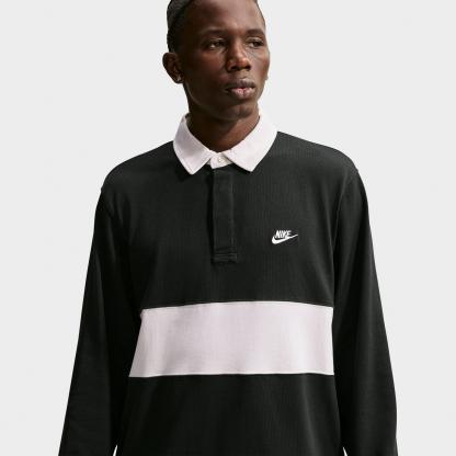 Men's Nithtke Club Striped Long-Sleeve Rugby Top - Black/Phantom/Phantom/Phantom