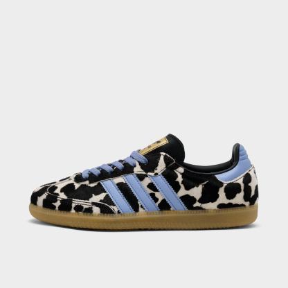 Women's adidas Originals Samba OG Casual Shoes - Part 5 - Chalk Blue/Core Black/Core Black - Left shoe facing left. Outside of the shoe.