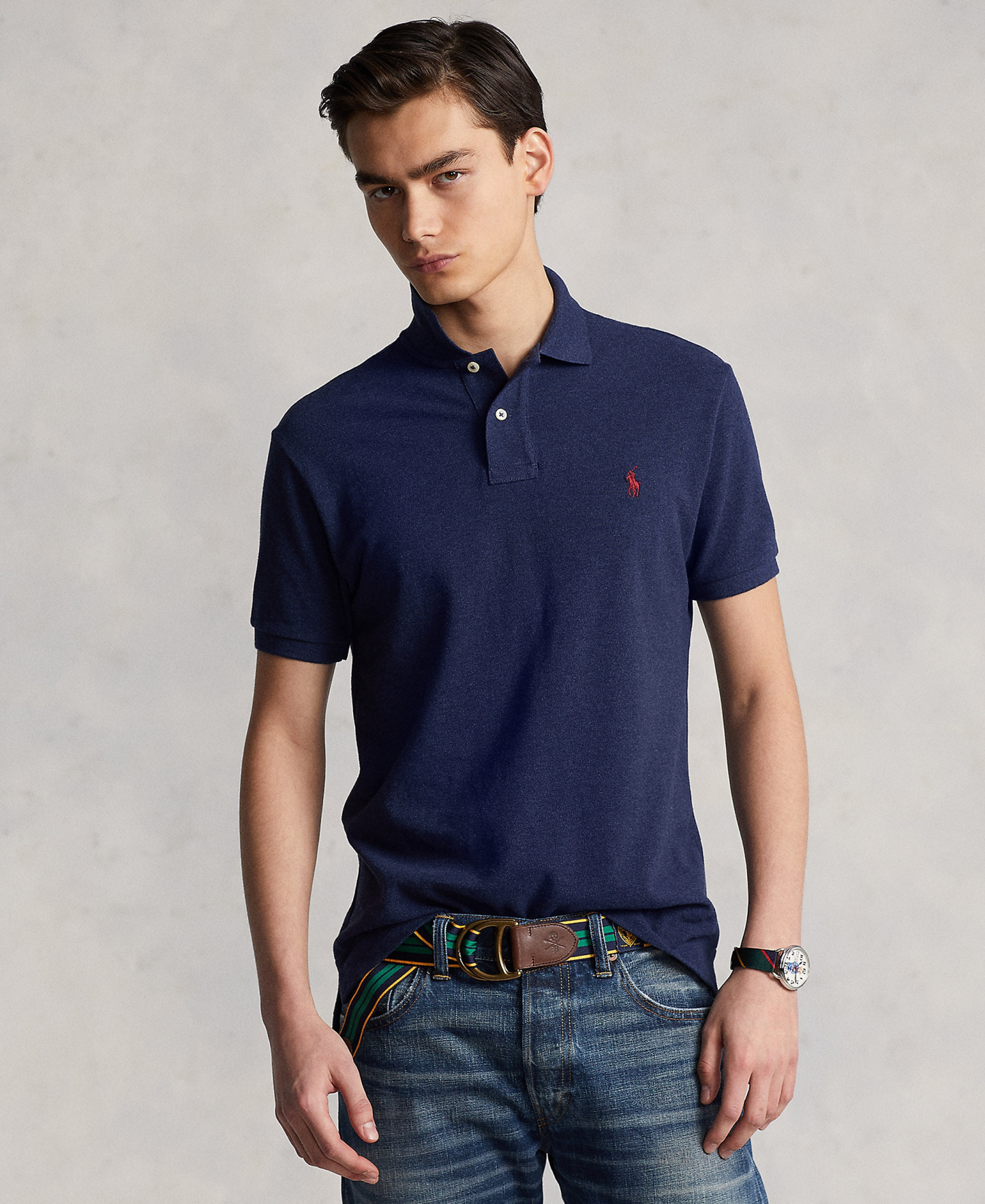 Polo Ralph Lauren Men's Classic-Fit Mesh Polo Shirt - Spring Navy Heather