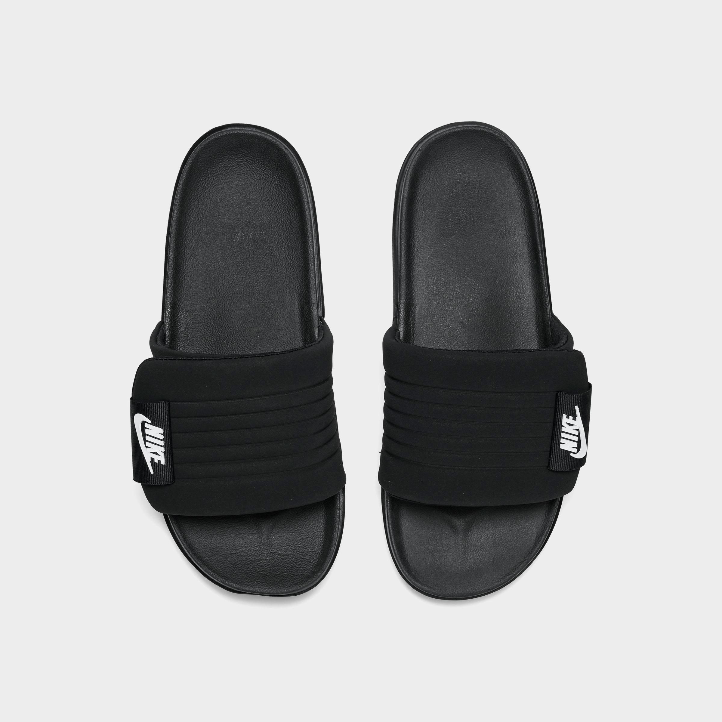 Men's Nithtke Offcourt Adjust Slide Sandals - Black/Black/White - Top view