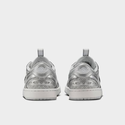 Women's Air Jordan 1 Low Method of Make Casual Shoes - Neutral Grey/White/Pewter Grey/Metallic Silver - view 4