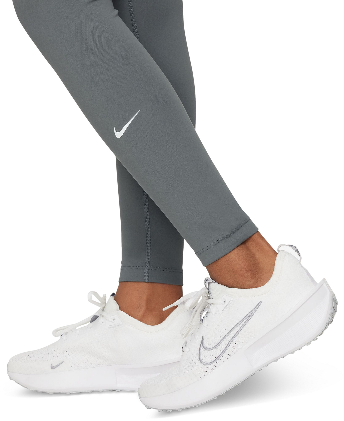 Nike Big Girls One Dri-FIT High-Waisted Leggings - Smoke Grey/white